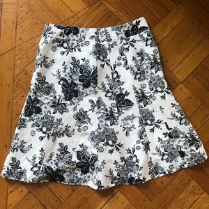 Black and white floral skirt